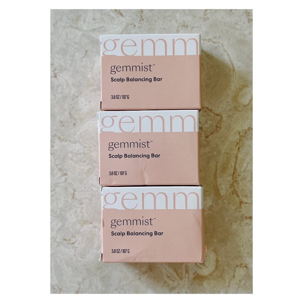 NIB Set of 3 Gemmist Scalp Balancing Bars 3.8oz Shampoo Bar Discontinued